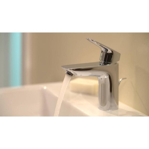 Смеситель для раковины Hansgrohe Logis 71100000, хром, со сливным гарнитуром фото 4
