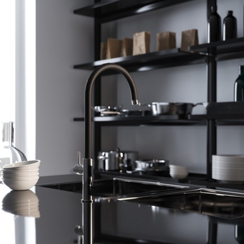 Смеситель для кухни Paini Sky белый, черный фото 2