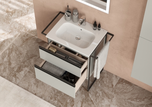 Тумба с раковиной Roca Domi 60 подвесная/напольная, серый матовый фото 10