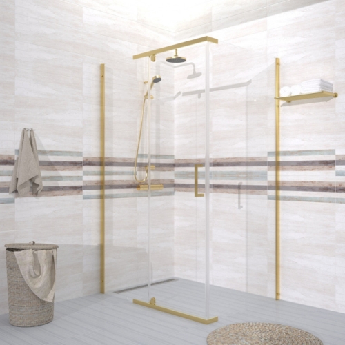 Душевое ограждение Triton Терра-Голд 120*90 прозрачное стекло фото 3