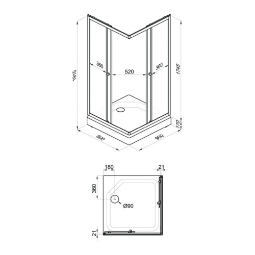 Душевое ограждение Triton Вельвет-К А 90*90 низкий поддон, стекло матовое фото 8