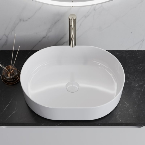 Раковина накладная Belbagno BB1483 500х370х135 мм, белая фото 2