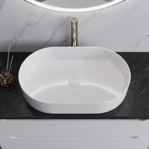 Раковина накладная Belbagno BB1479 610х385х120 мм, белая фото 2