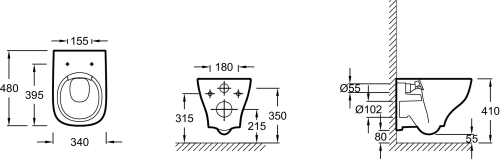 Унитаз подвесной безободковый Jacob Delafon Struktura Compact EDF102-00, сидение микролифт E70025-00 фото 2