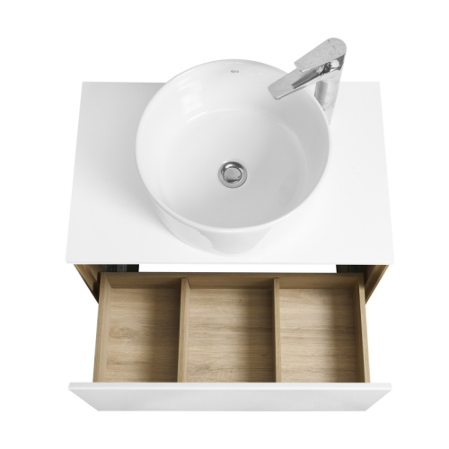 Тумба под раковину Aquaton Либерти 70, 90 Дуб Эльвезия/Белый глянец, столешница белая фото 7