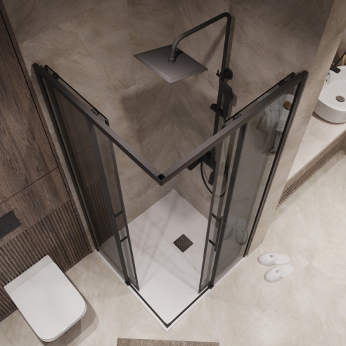 Душевое ограждение Niagara Nova NG-2829-34BLACK 90*90,стекло тонированное фото 5