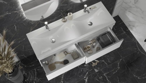 Тумба с умывальником Velvex Pulsus 140 белая фото 5