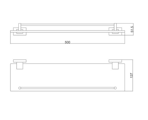 Полка стекло Belz B90407 Grafit Premium 55 см фото 2