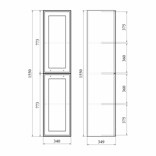 Пенал подвесной Мирсант Адель 34 универсальный фото 4