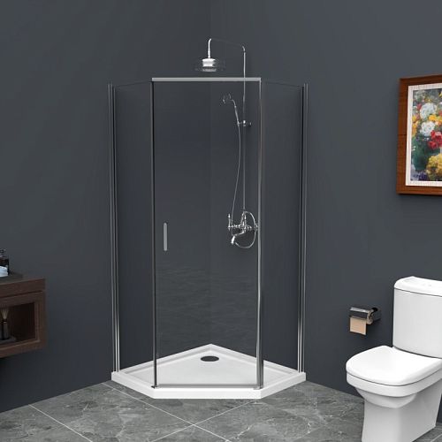 Душевое ограждение BelBagno Uno-195-P-1 80*80, 90*90, 100*100 стекло прозрачное, шиншилла