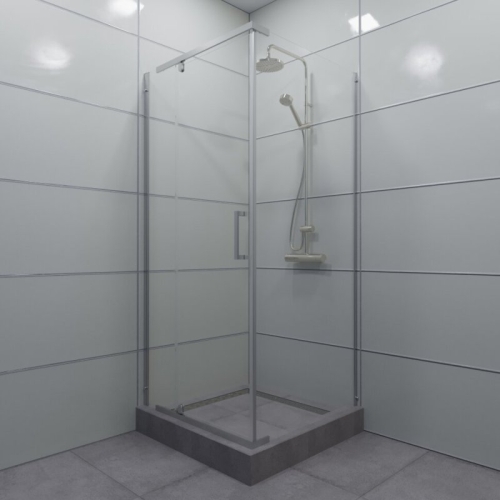 Душевое ограждение Triton Терра-Хром 90*90 стекло прозрачное фото 3