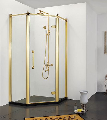Душевое ограждение Azario Ontario 90*90, 100*100 золото