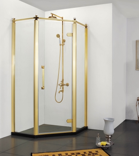 Душевое ограждение Azario Ontario 90*90, 100*100 золото
