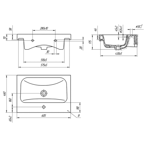 Тумба подвесная с раковиной Aqua de Marco Skandi 60, 80 дуб золотой Крафт фото 10
