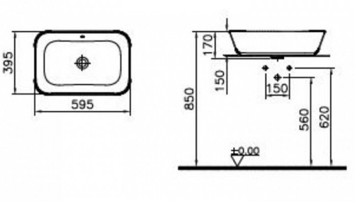 Раковина Vitra Geo 60 прямоугольная фото 2
