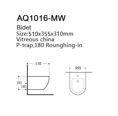 Биде подвесное Aquatek Европа AQ1016-MW, белый матовый фото 2