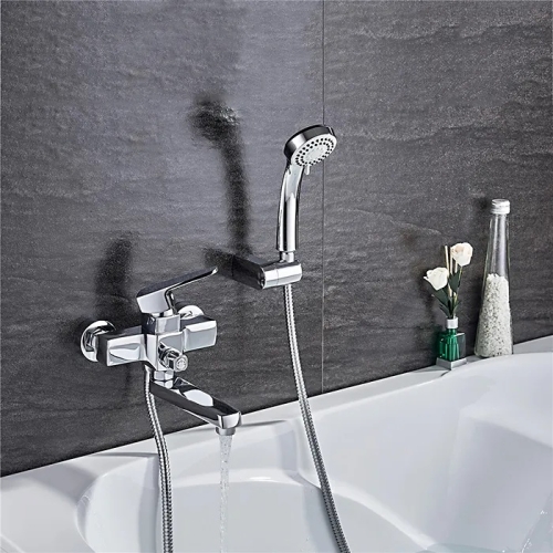 Смеситель со средним изливом для ванны Ledeme L3130 хром (лейка и шланг в комплекте) фото 3