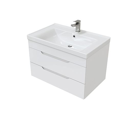 Тумба с умывальником Мирсант Soho Quadro/2 80, 100 подвесная с доводчиком
