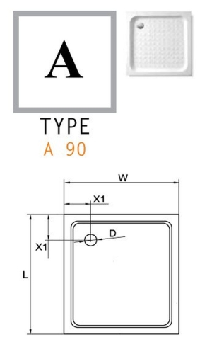 Поддон акриловый CEZARES TRAY-A-15-W 90*90 95*95 100*100 фото 3