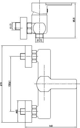 Смеситель для душа Cersanit Smart 63049 хром (без душевого гарнитура) фото 4
