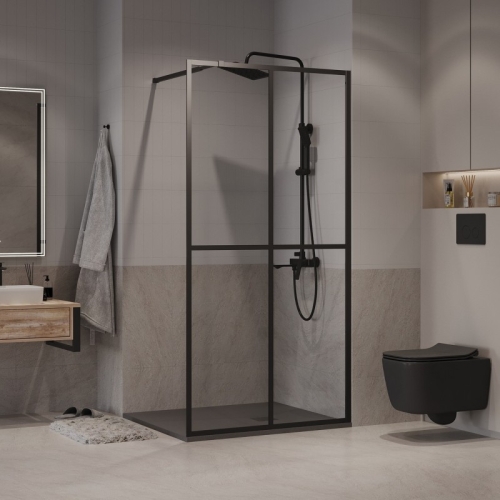 Душевая перегородка Niagara Nova NG-686-BLACK 90, 120*195, профиль черный матовый