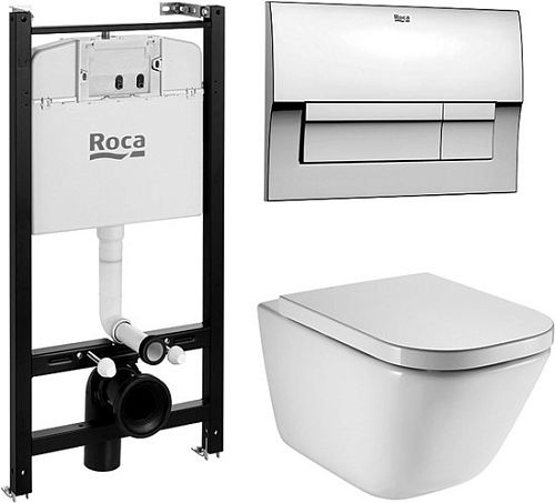 Инсталяция Roca ПЭК Gap унитаз подв безобод.+инстал+кнопка+сид
