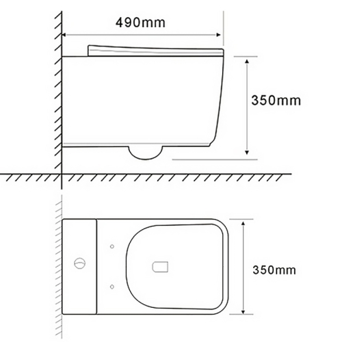 Унитаз подвесной безободковый Azario Riano AZ-2808E, смыв Торнадо фото 7