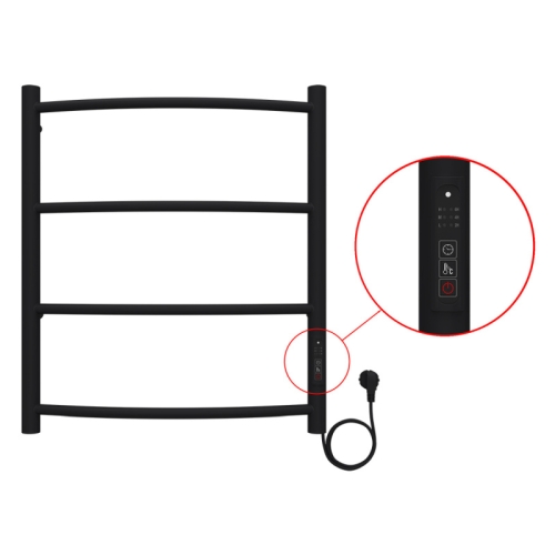 Полотенцесушитель электрический Azario Verona 50*60, 50*80 черный (диммер справа) фото 4