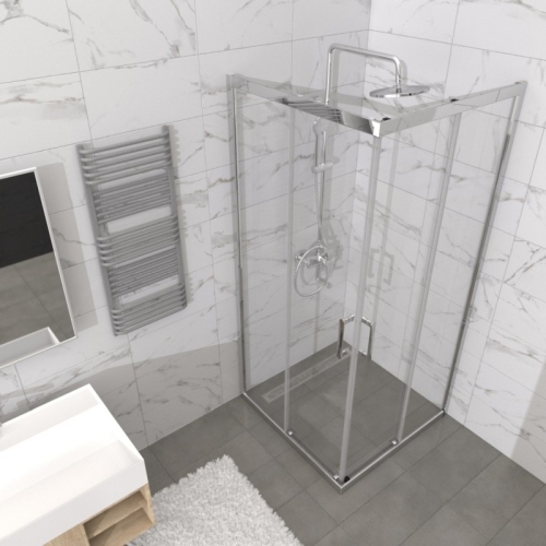 Душевое ограждение Triton Фикс-Хром 80*80, 90*90, 100*100 стекло прозрачное 6мм фото 7