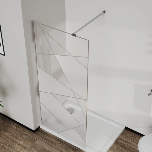 Душевая перегородка Azario Walk-in AZ-271-CH-CGP 100, 110*195 профиль хром, графический принт фото 7