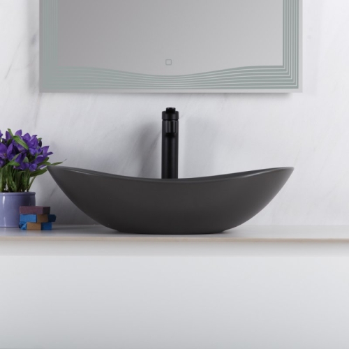 Раковина накладная Belbagno BB1404-H311 605x360x155мм серый матовый фото 3