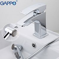 Смеситель с гигиеническим душем для раковины Gappo Jacob G1207 хром
