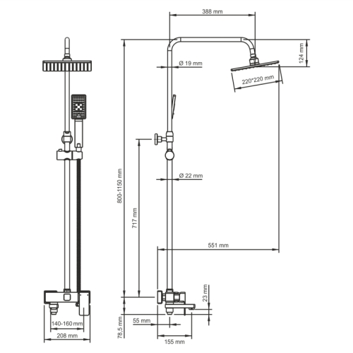 Душевая система Wasserkraft A17701 хром фото 3