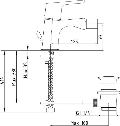 Смеситель для биде E.C.A Luna 102110192EX хром фото 2