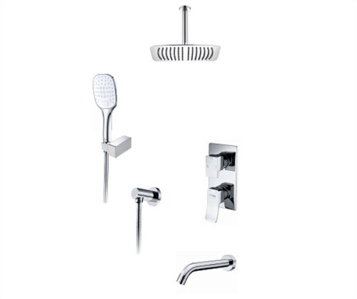 Встроенный смеситель для ванны на 3 положения Wasserkraft A171668 (душевой комплект) хром