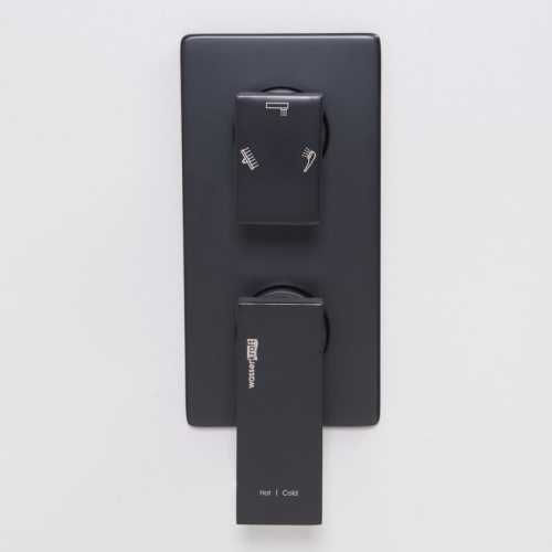 Встроенный смеситель для ванны на 3 положения Wasserkraft Abens 2071 черный Soft-touch фото 2