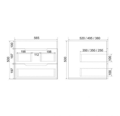Тумба с умывальником Мирсант Soho Quadro 60, 70, 80, 90, 100, 120 подвесная без доводчика фото 2