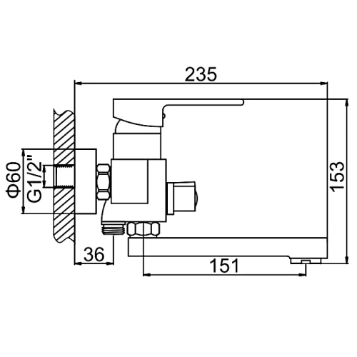 Смеситель со средним изливом для ванны Ledeme L3130 хром (лейка и шланг в комплекте) фото 2