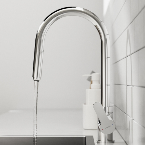 Смеситель для кухни Pragma Мелпул/Melpul MEL7.C1JP.007, с выдвижным изливом, хром фото 4