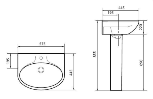 Умывальник Sanita Самарский 58 см фото 3