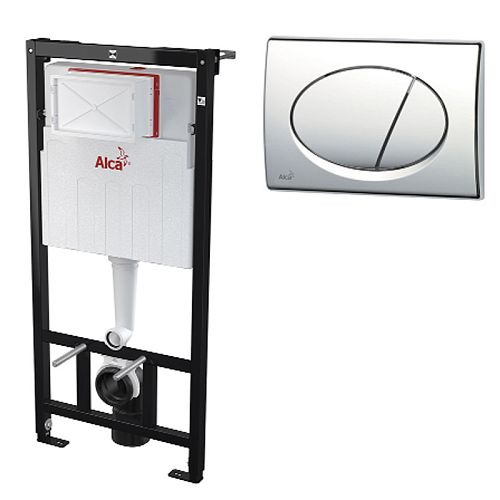 Инсталляция Alcaplast SET 3v1 AM101/1120 RU+M70/71-0001 кнопка белая/хром