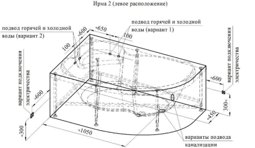 Ванна акриловая Radomir Ирма 149*96, 160*105, 169*110 + каркас фото 7 Ванна акриловая Radomir Ирма 149*96, 160*105, 169*110 + каркас фото 7