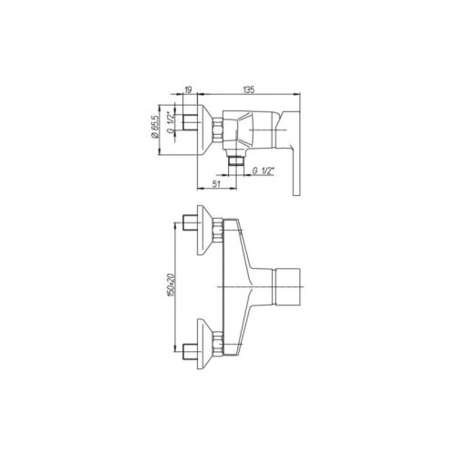Смеситель для душа Paini Arena 92CR5112SFTKM без аксессуаров фото 3