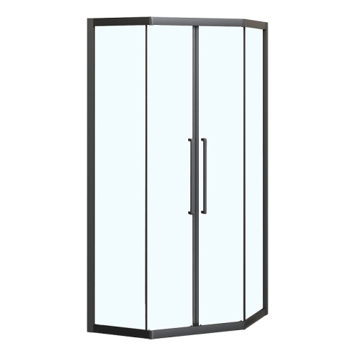 Душевое ограждение Azario Осака AZ-092K2-MB-CL 90*90, 100*100 профиль черный матовый фото 2