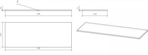 Столешница для тумбы Cersanit Moduo 120 дуб фото 7