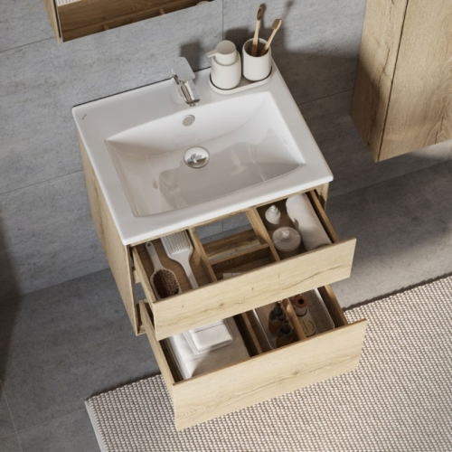 Тумба с раковиной Aquaton Либерти 60, 75 Дуб Эльвезия фото 6