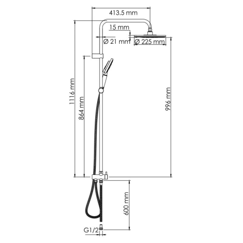 Душевая система без смесителя Wasserkraft Aller A039 хром фото 8