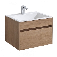 Тумба с раковиной Vincea Chiara 60, 80, 100 N.Oak Натуральный Дуб, подвесная, раковина белая