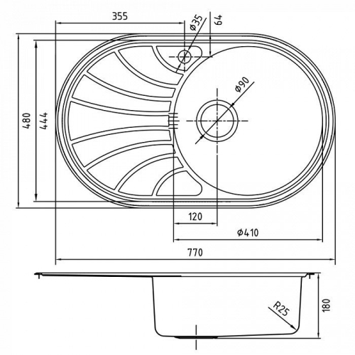 Кухонная мойка Iddis Suno 0.7 мм 77*48 нержавеющая сталь фото 3