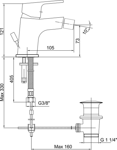 Смеситель для биде E.C.A Tiera 102110195EX хром фото 2 Смеситель для биде E.C.A Tiera 102110195EX хром фото 2
